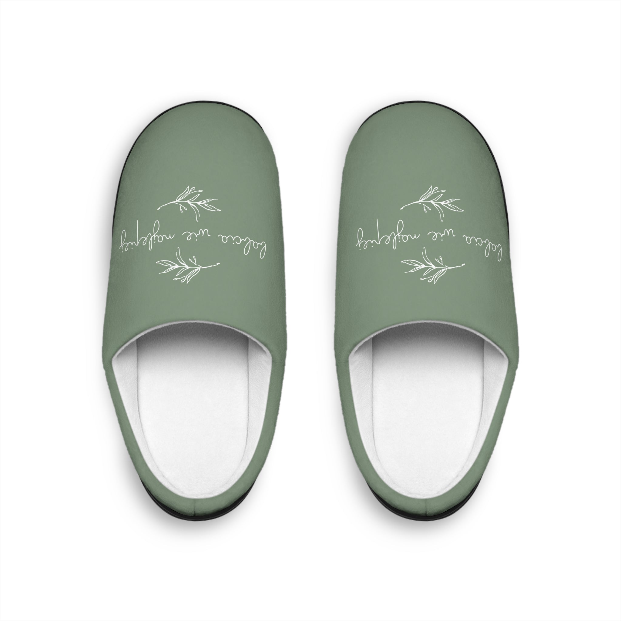 Babcia wie najlepiej sage green slippers, Indoor Slippers, Polish Grandma gifts