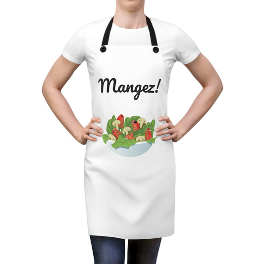 Mangez! French White kitchen Apron