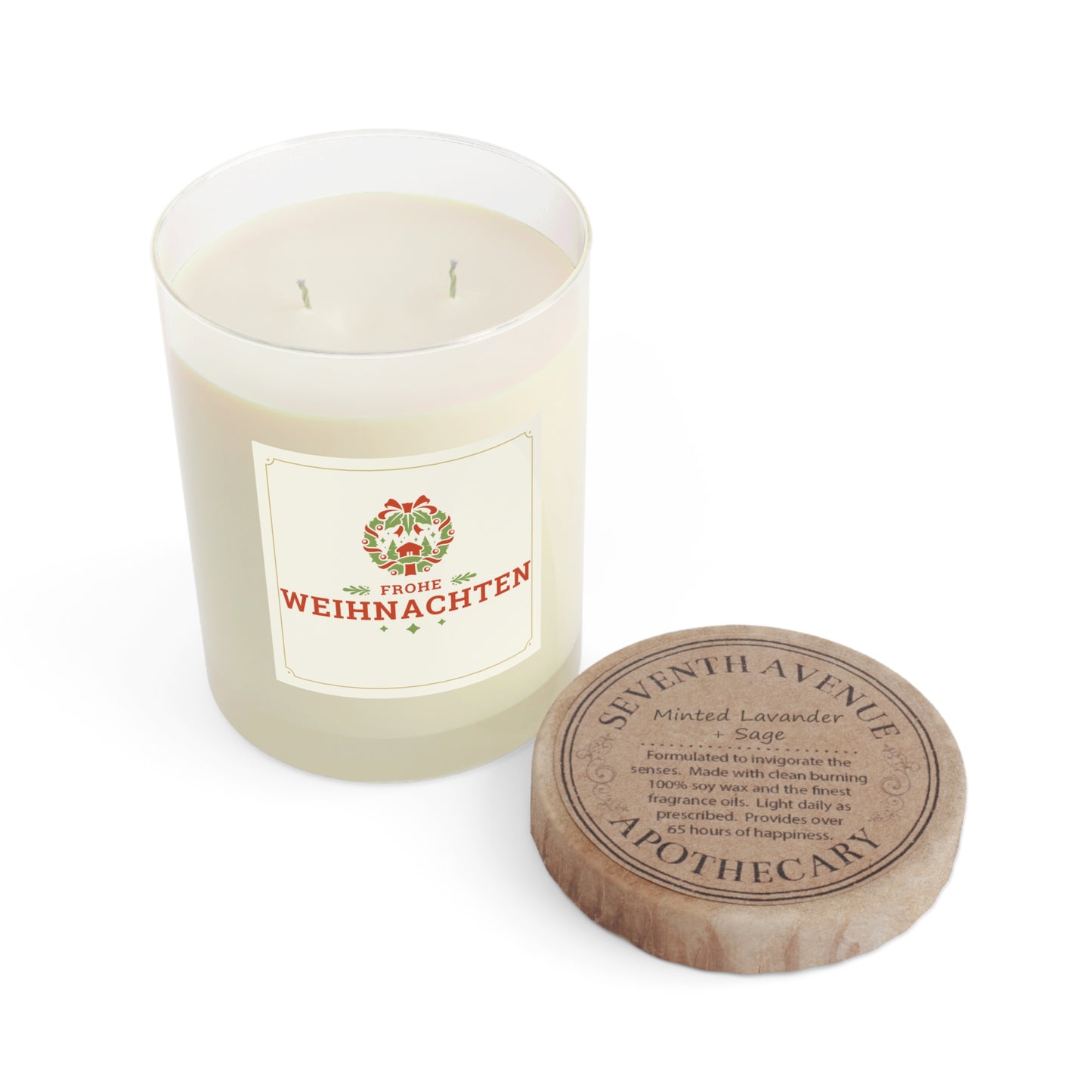 Duftkerze „Frohe Weihnachten“ – Deutsch „Frohe Weihnachten“