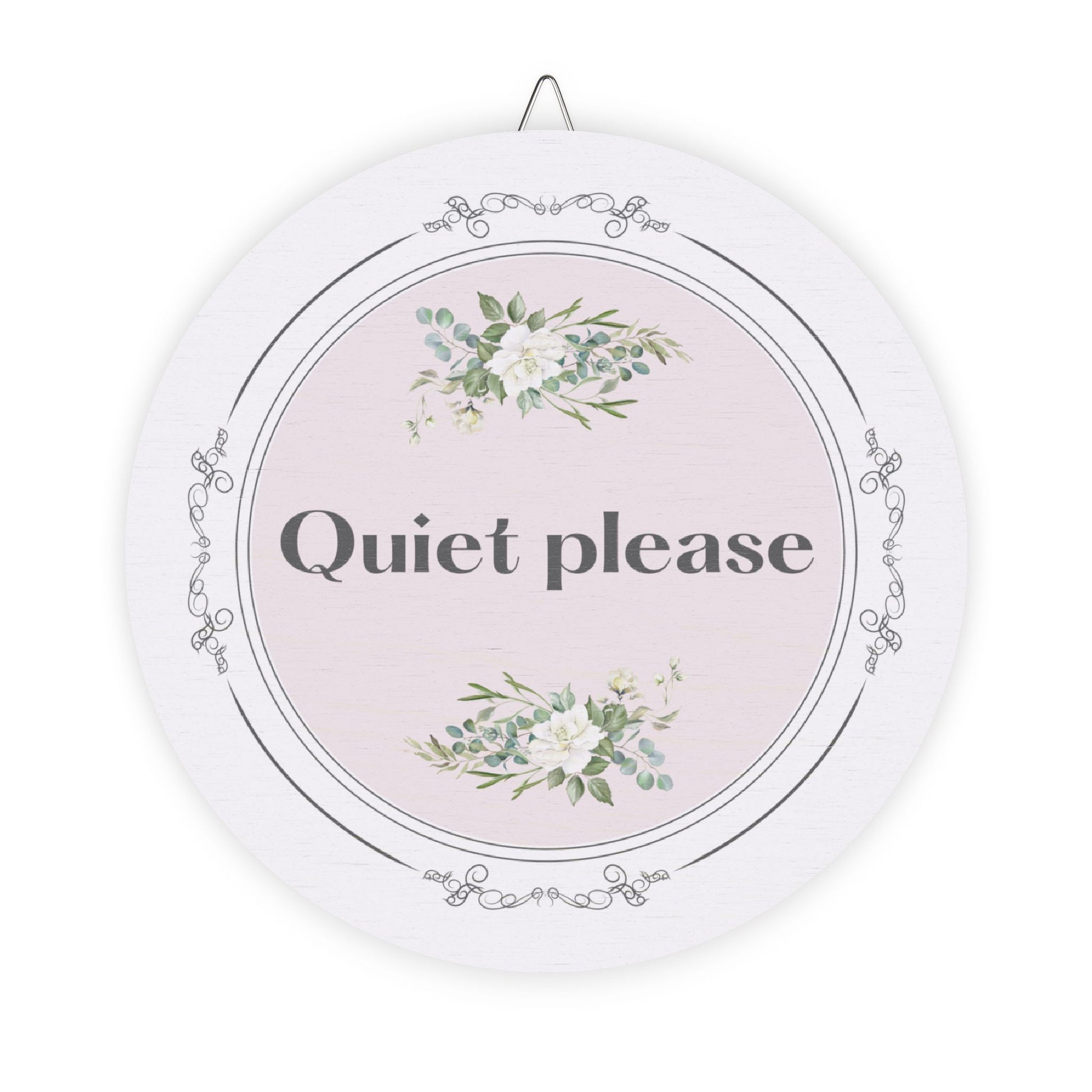Quiet, please hanging wooden wall sign