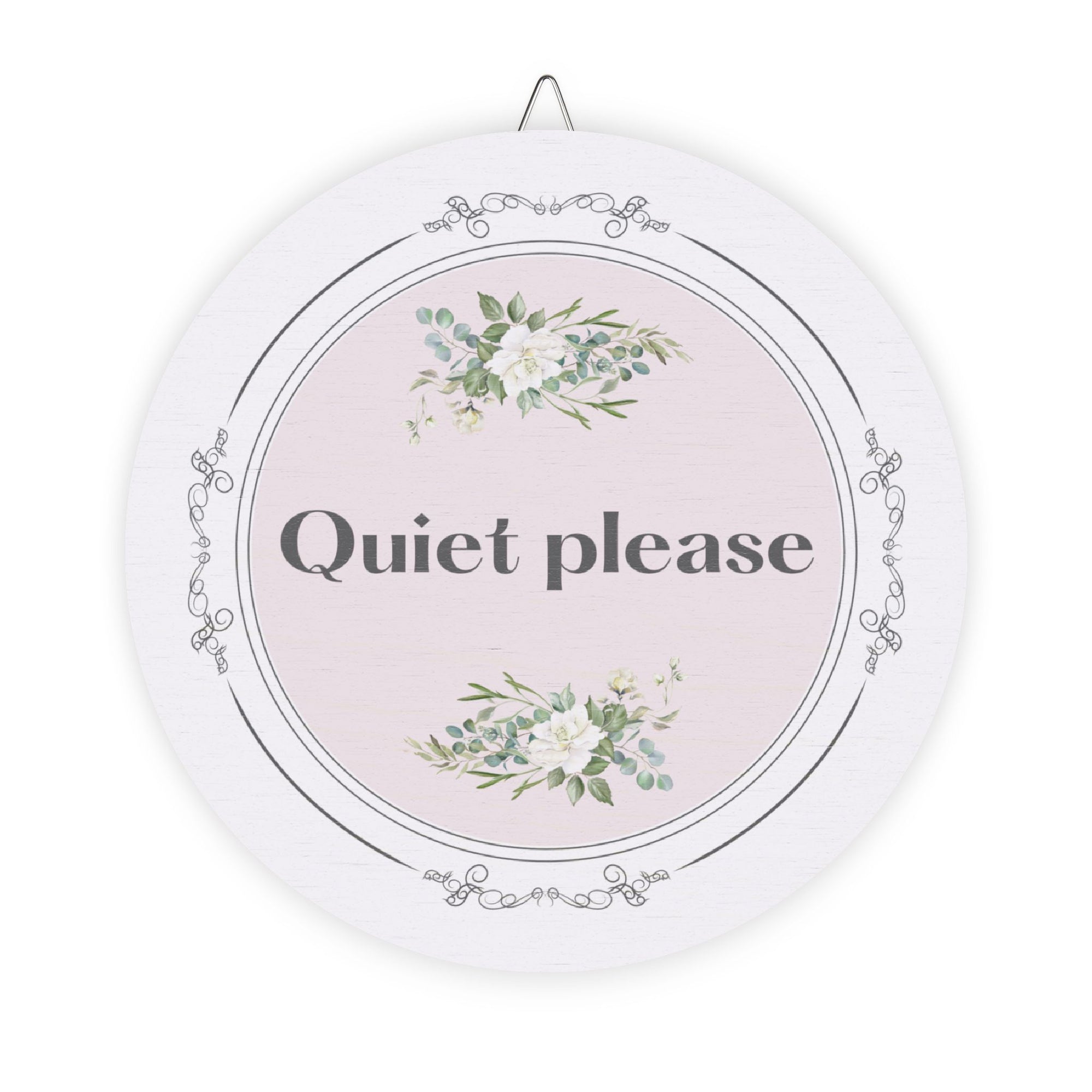 Quiet, please hanging wooden wall sign