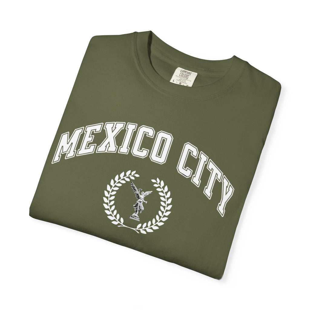 Mexico City Vintage Tee — Laurel Crest with Monumento a la Independencia Graphic T-Shirt