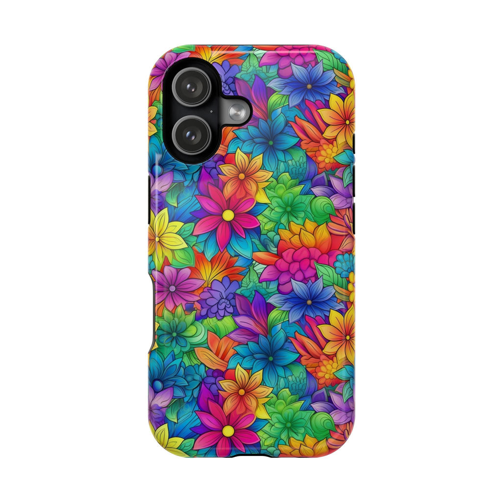 Bespattered Facade Bright Rainbow Flowers Impact-Resistant Case