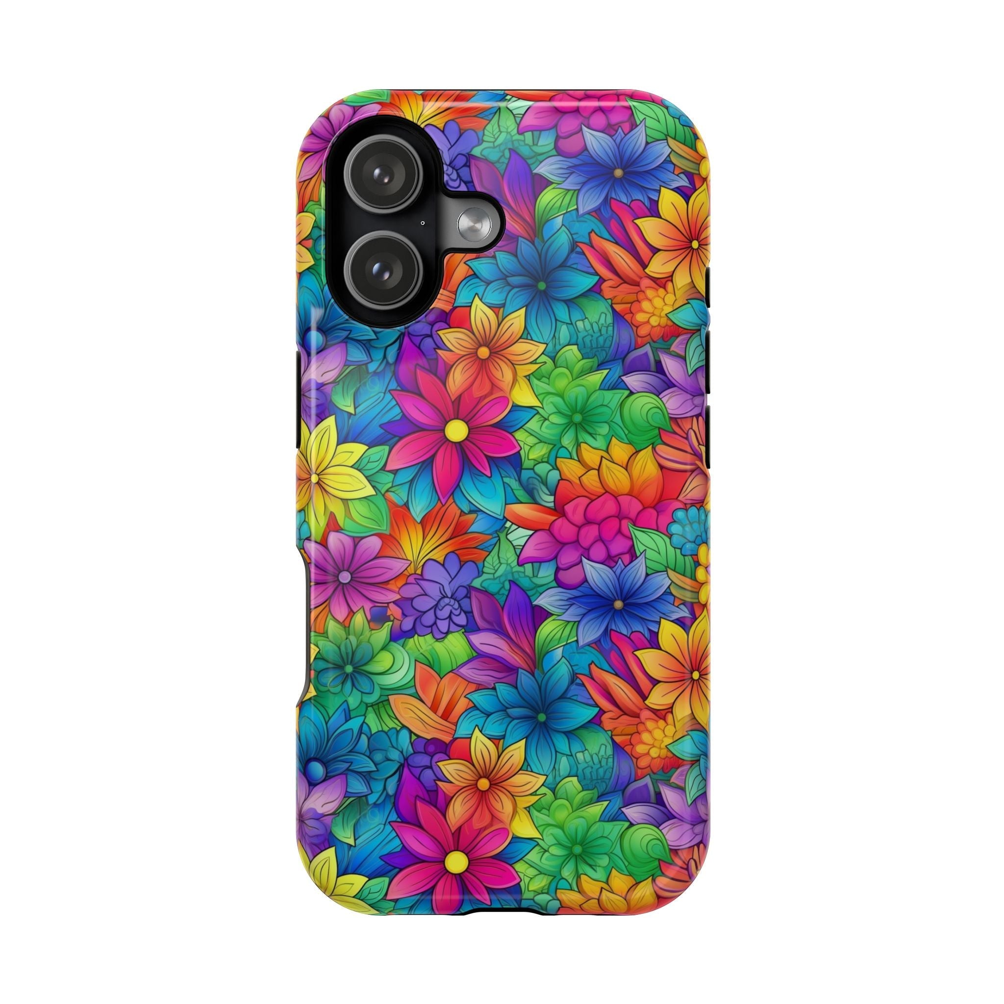 Bespattered Facade Bright Rainbow Flowers Impact-Resistant Case