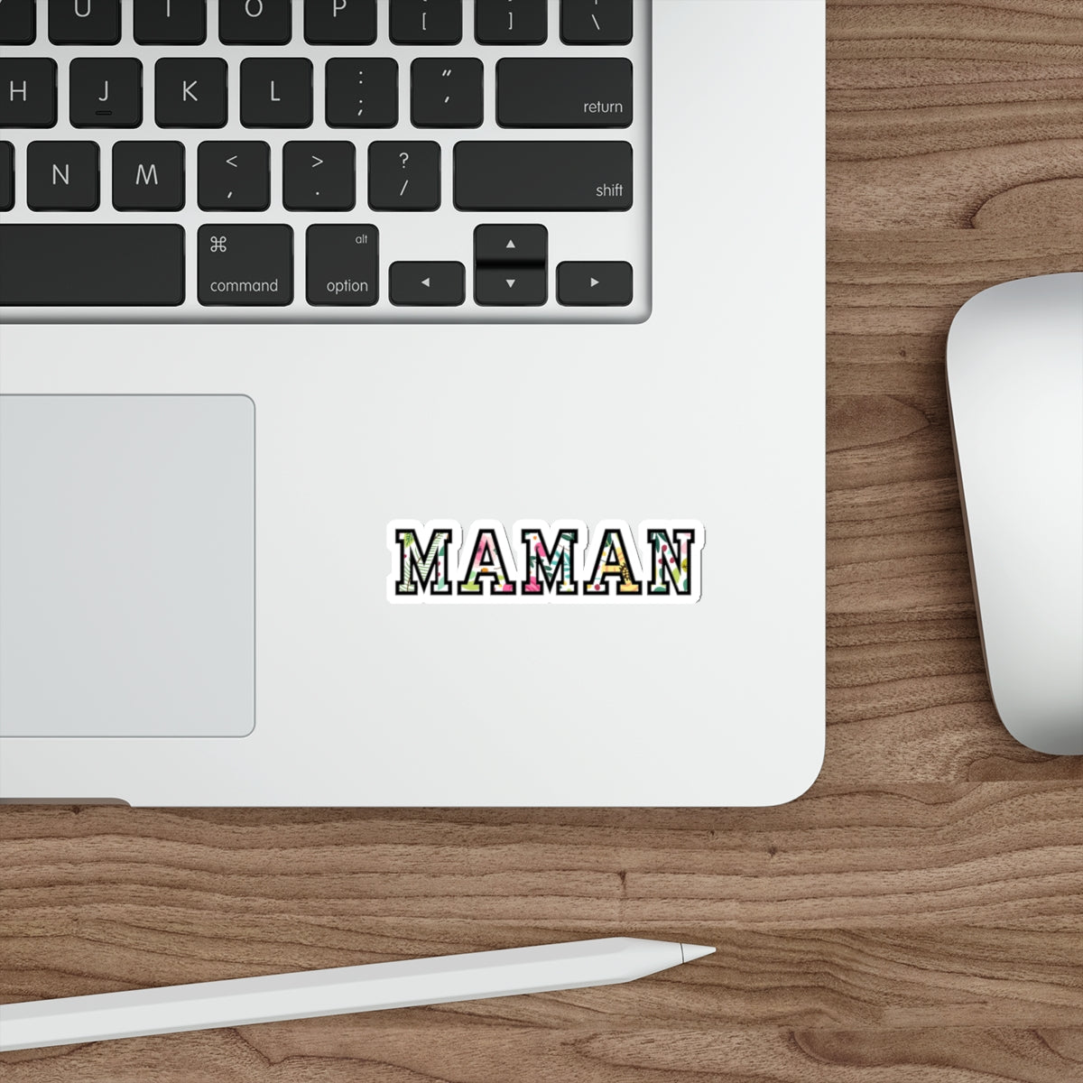 Floral French Maman Die-Cut Sticker