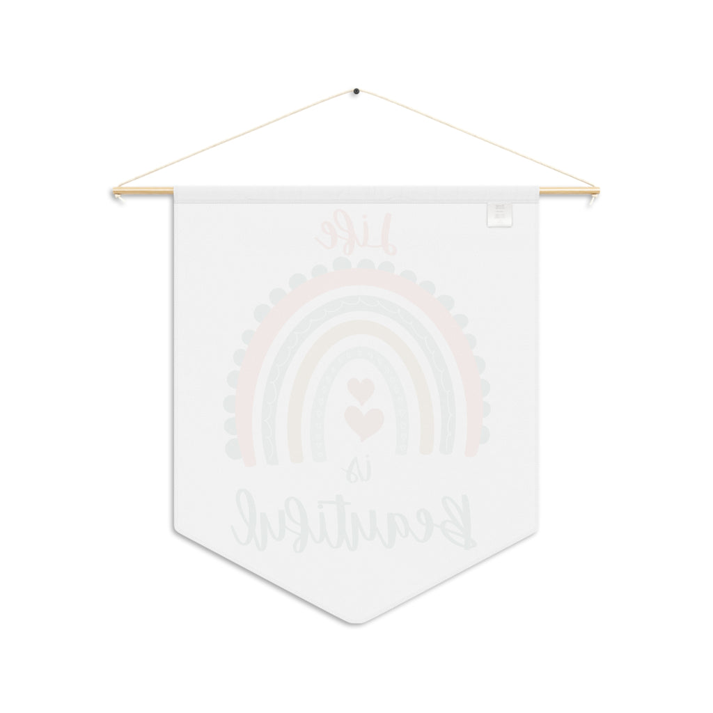 Life is beautiful Rainbow Pennant Wall Art