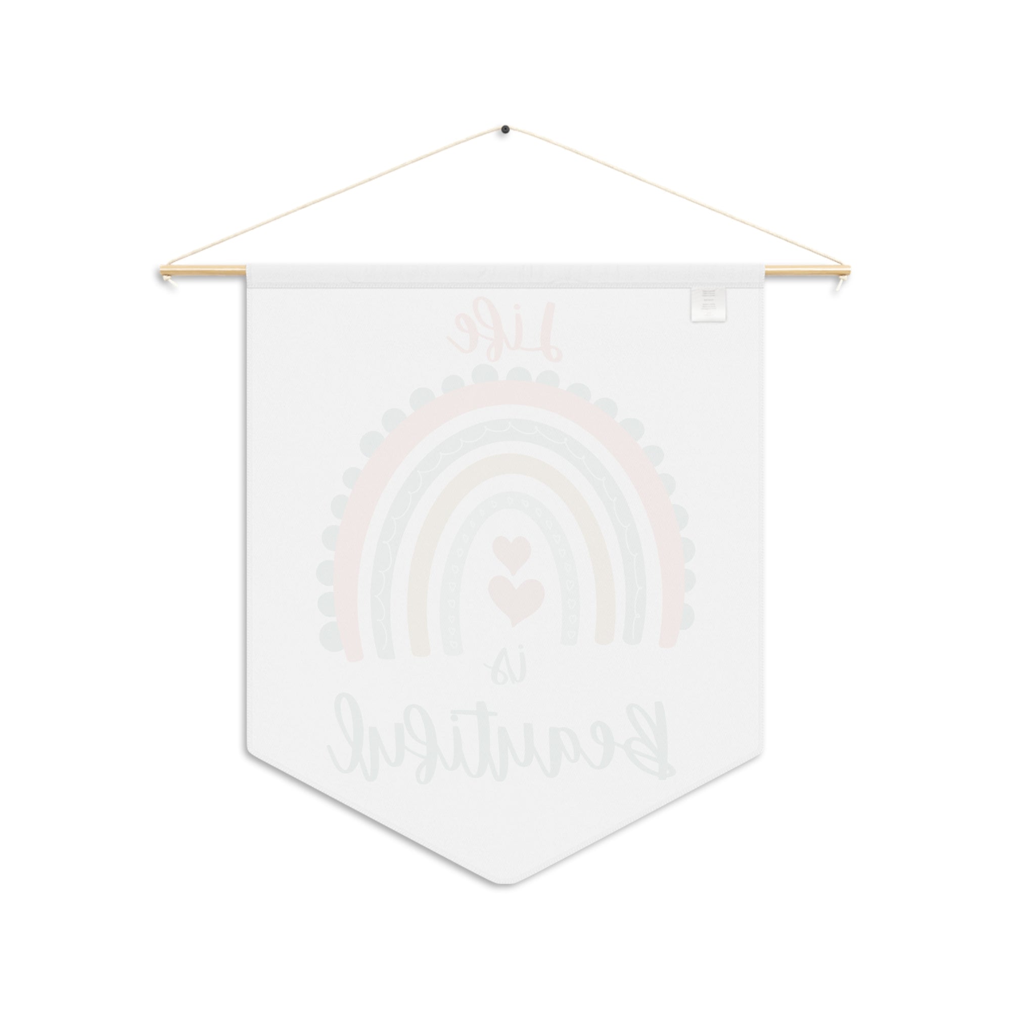 Life is beautiful Rainbow Pennant Wall Art