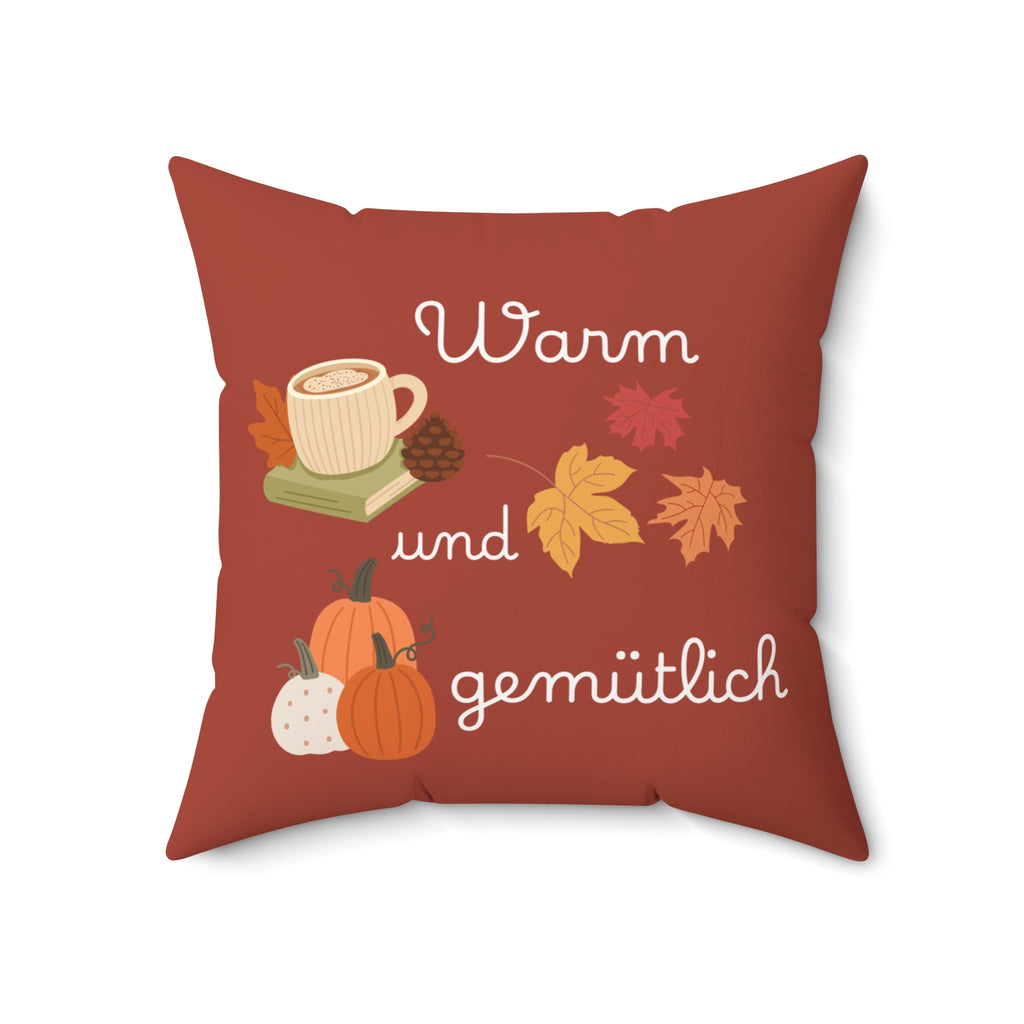 German Warm und gemütlich Autumn Cozy Pillow, Fall Decor Throw Pillow