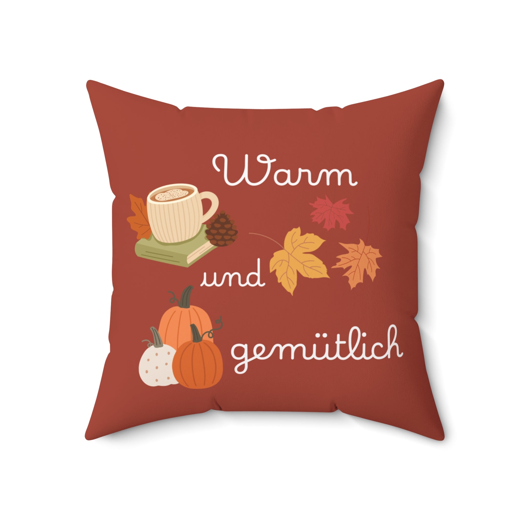 German Warm und gemütlich Autumn Cozy Pillow, Fall Decor Throw Pillow