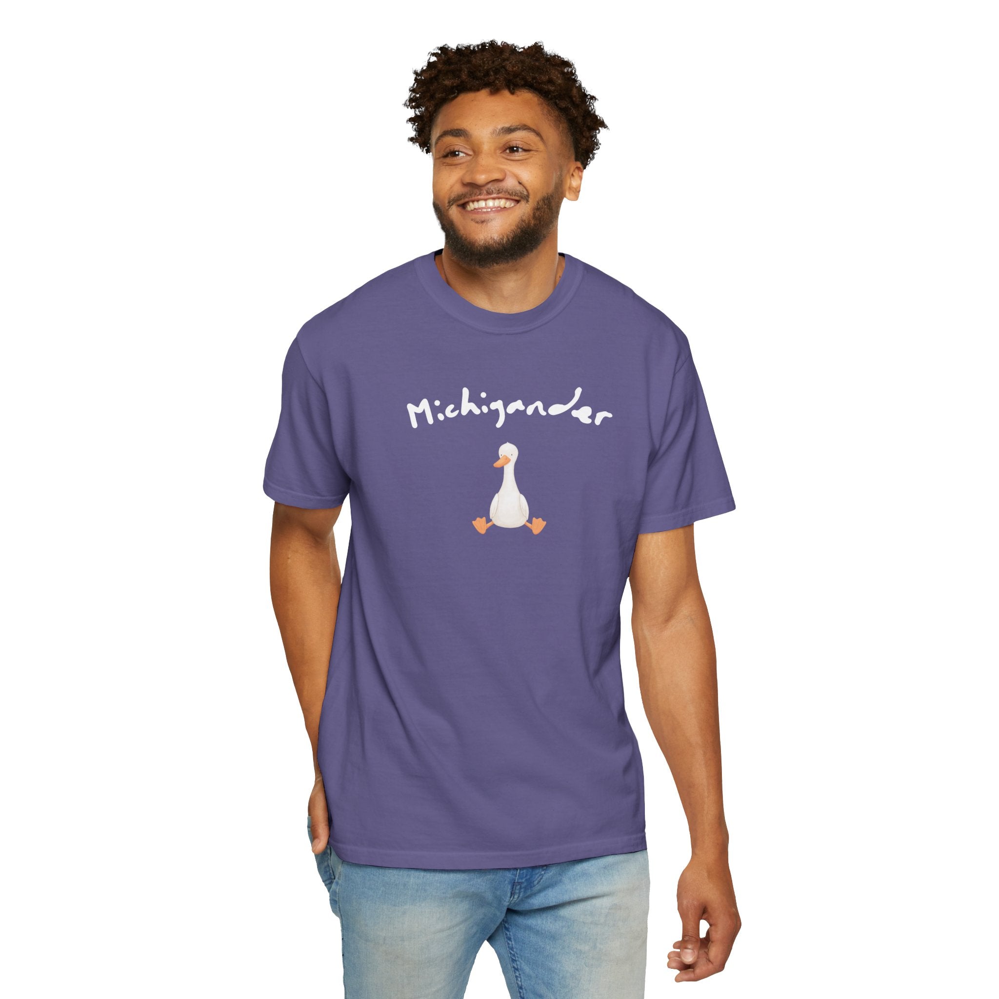 Michigander comfort colors adult tee, silly goose shirt for Michigan residents