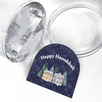 Happy Hanukkah Winter Village Snow Globe Decoration for mantel, Hanukkah globe