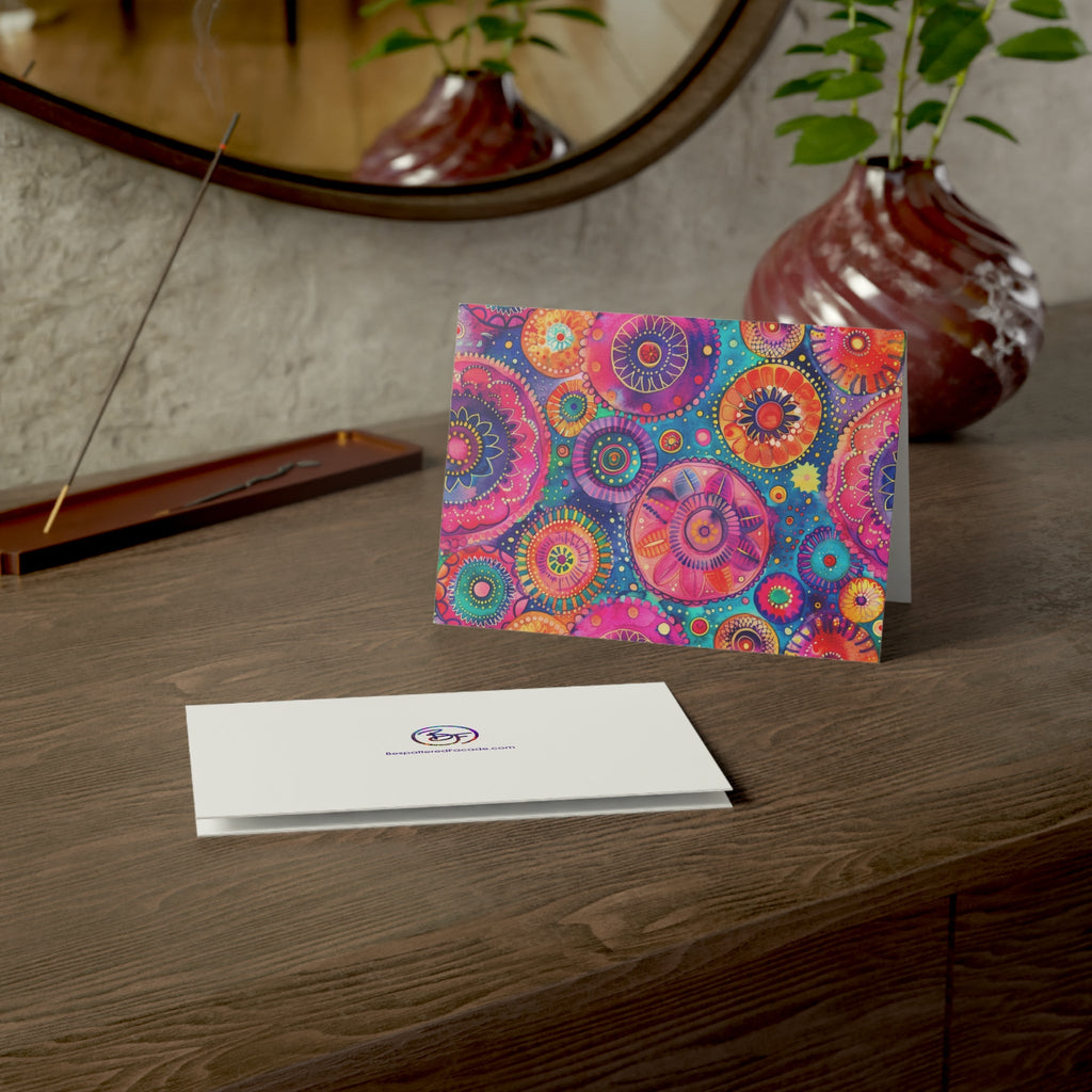 Bespattered Facade Colorful Circles Greeting Cards | Sets of 1, 10, 30, or 50
