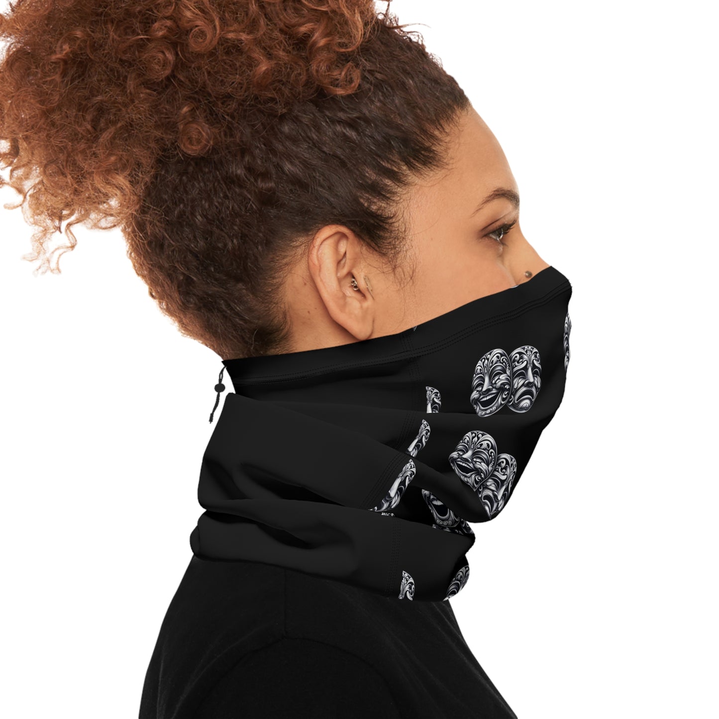 Masques de tragédie et de comédie Foulard d'hiver avec cordon de serrage