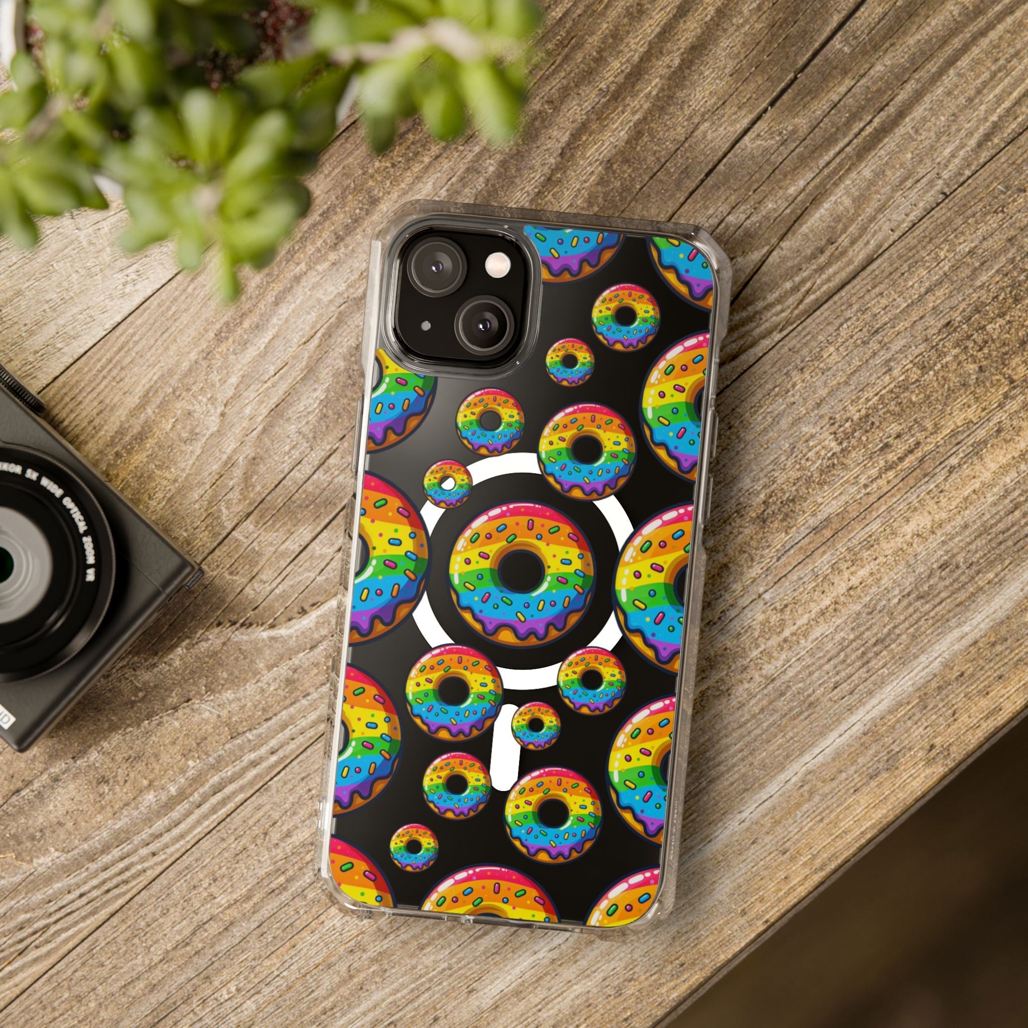 Bespattered Facade Rainbow Sprinkle Donut MagSafe Clear Impact Cases