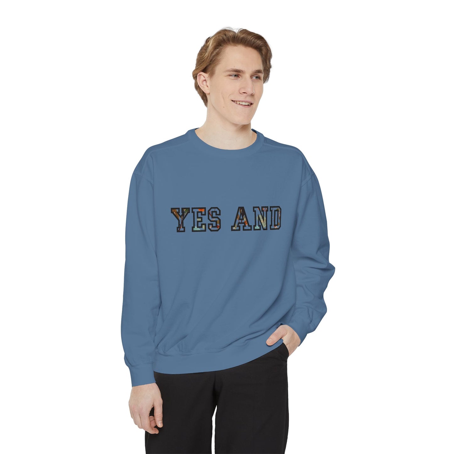 Sweat-shirt Oui et texte en bloc, couleurs confort