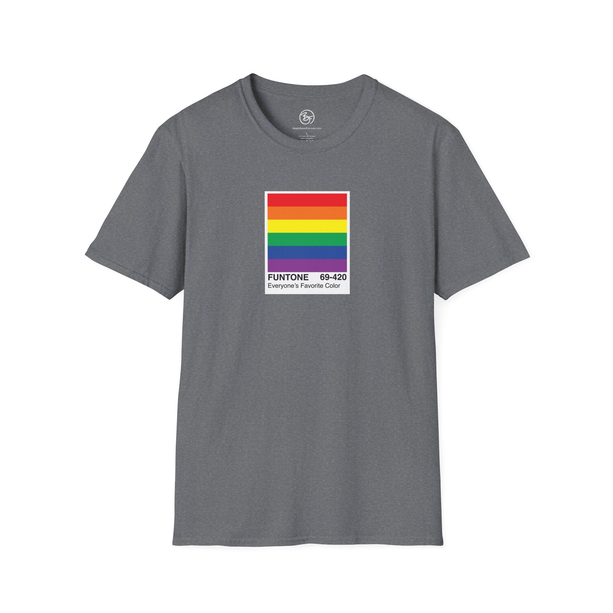 Bespattered Facade Everyone's Favorite Color Rainbow "Funtone" Chip Unisex Softstyle T-Shirt
