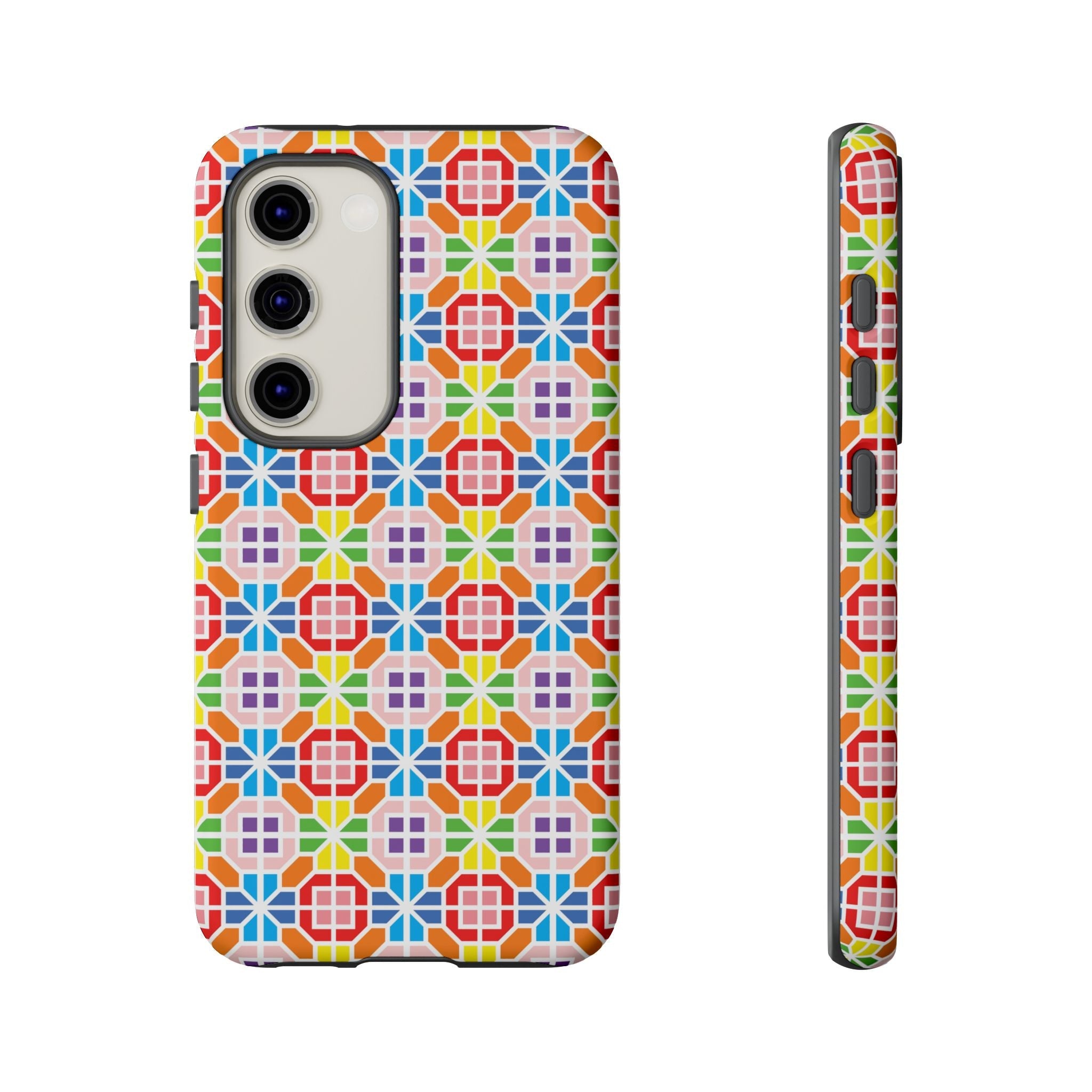 Bespattered Facade Geometric Rainbow Mosaic Tough Case