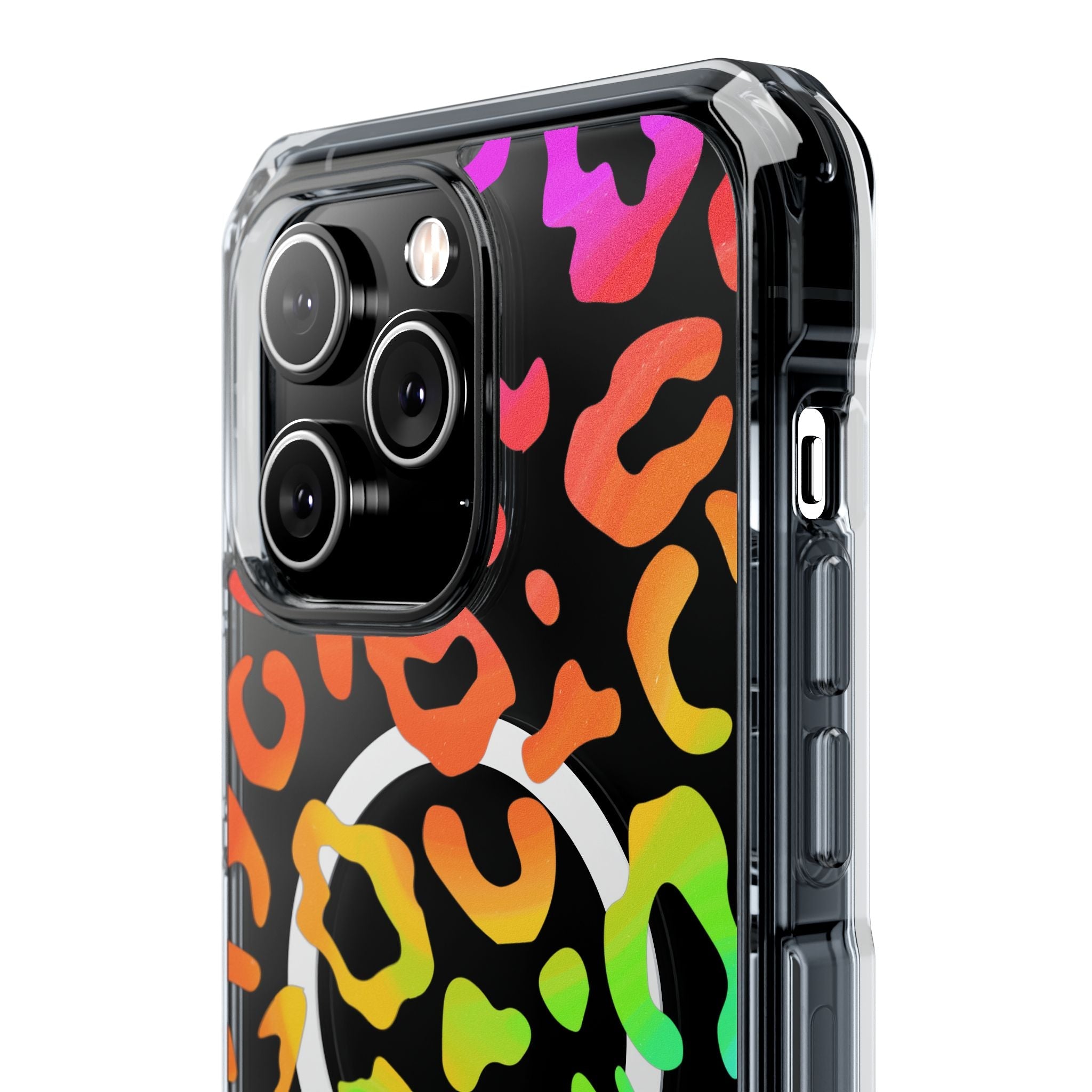 Bespattered Facade Watercolor Rainbow Leopard MagSafe Clear Impact Case