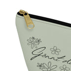 German mental health Accessory Pouch "Gönnt dir eine Pause" (Give yourself a break) Floral Makeup Bag, geschenk