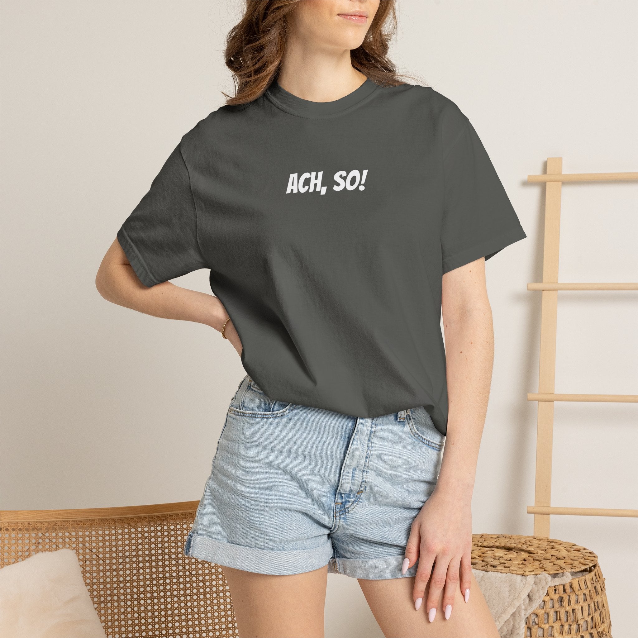 Ach, so! German saying T-Shirt, Minimalist Unisex Retro Phrase Tee