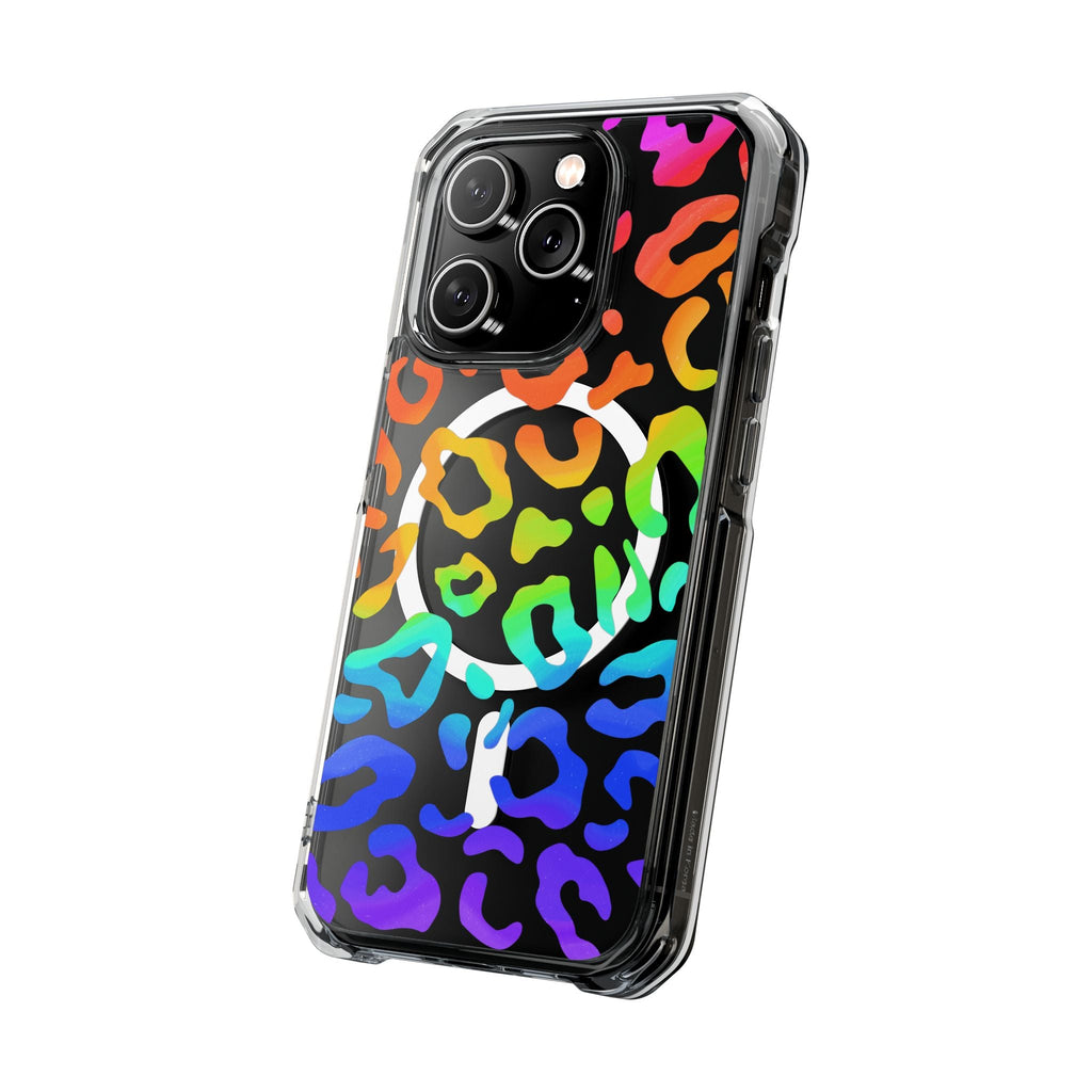 Bespattered Facade Watercolor Rainbow Leopard MagSafe Clear Impact Case