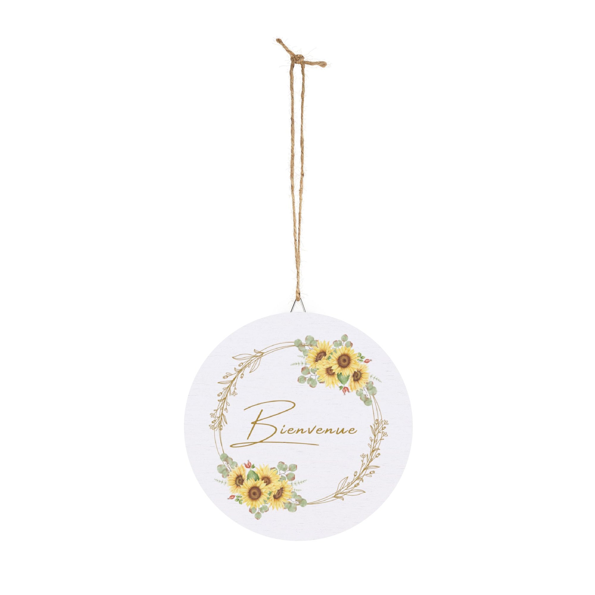 Bienvenue Sunflower Wooden Welcome Sign