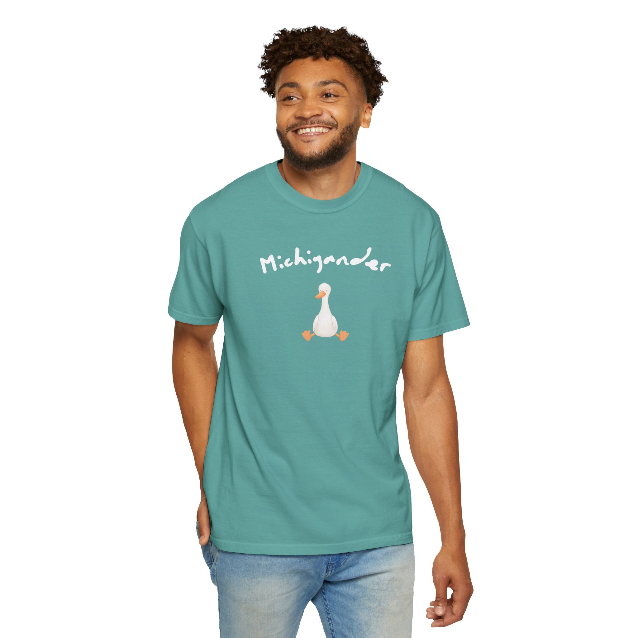 Michigander comfort colors adult tee, silly goose shirt for Michigan residents