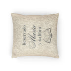 Reservado (nombre) y su libro Spanish Woven Pillow gift, Custom Name gift for Book lovers by Printify