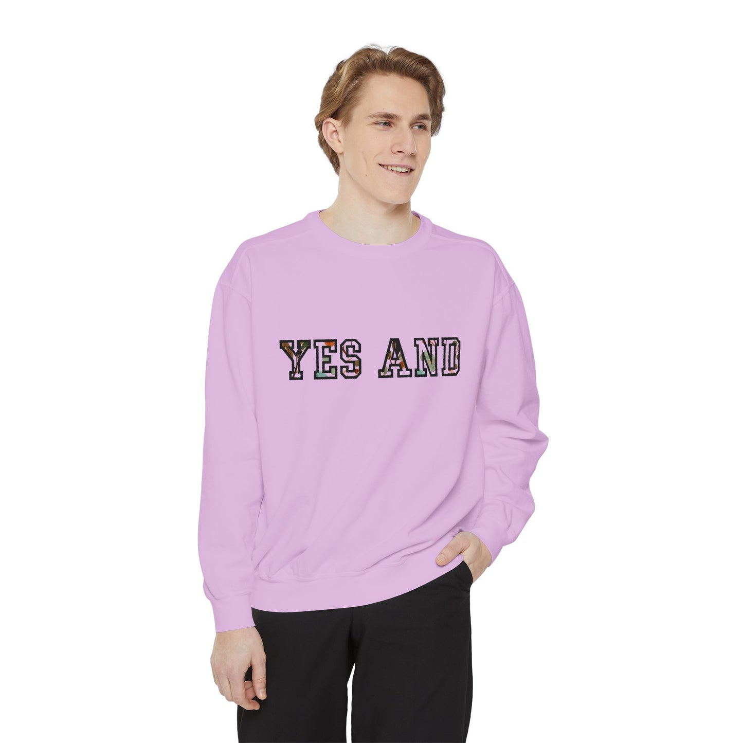 Sweat-shirt Oui et texte en bloc, couleurs confort