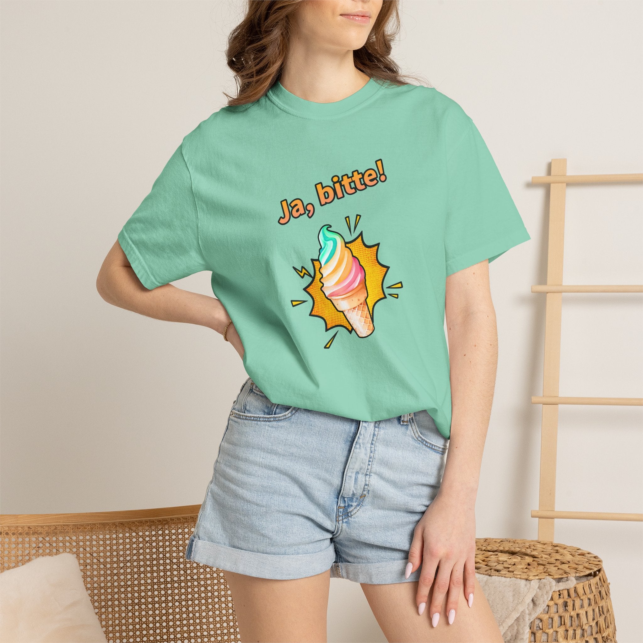 Ja Bitte! Rainbow Soft Serve Ice Cream German T-Shirt