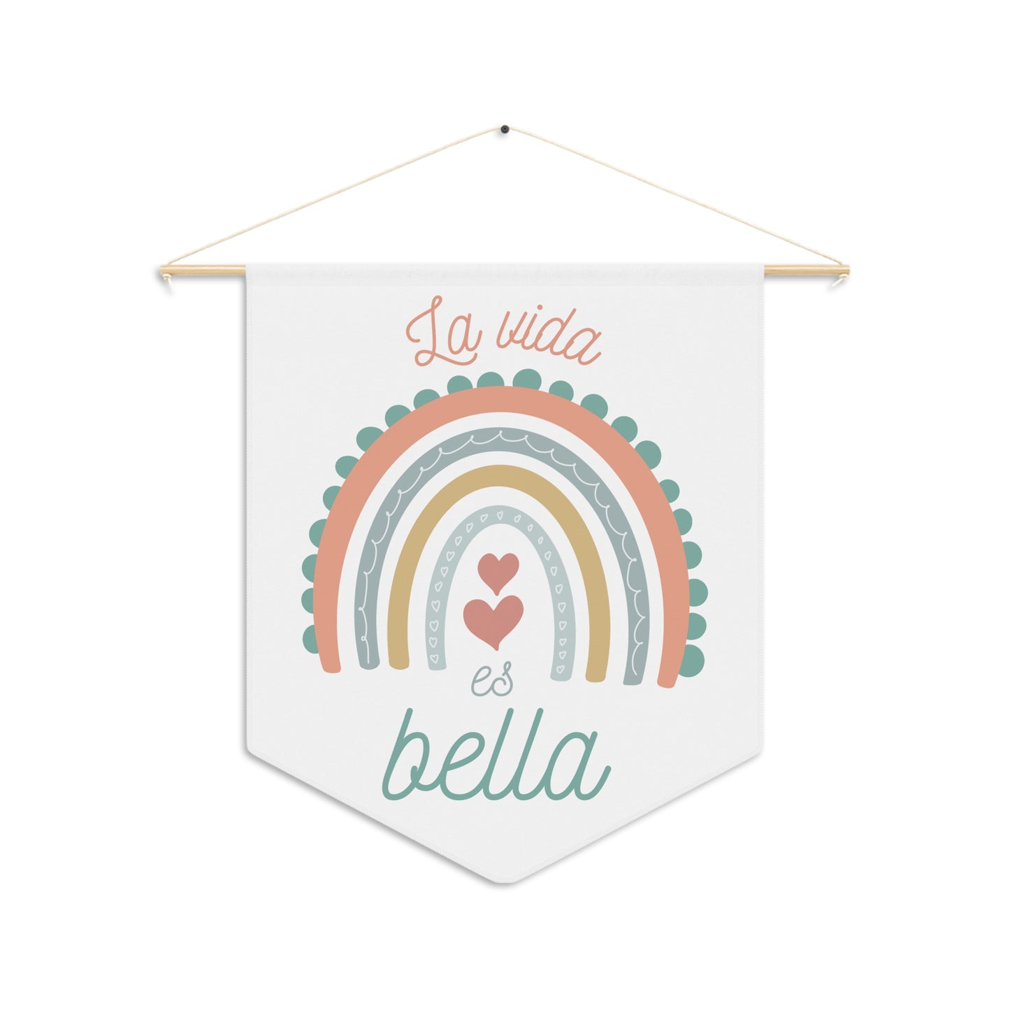 La vida es bella Spanish Rainbow Pennant Wall Art