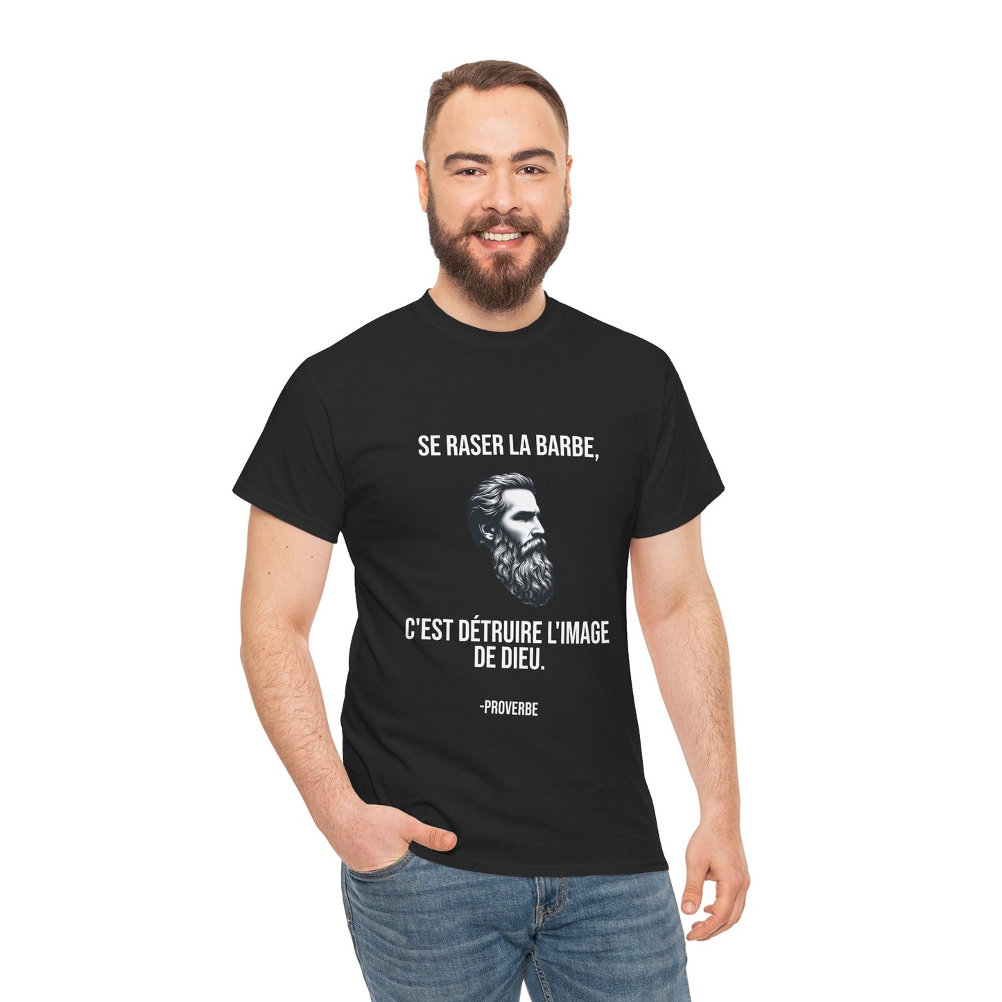 Se raser la barbe French proverb Tee