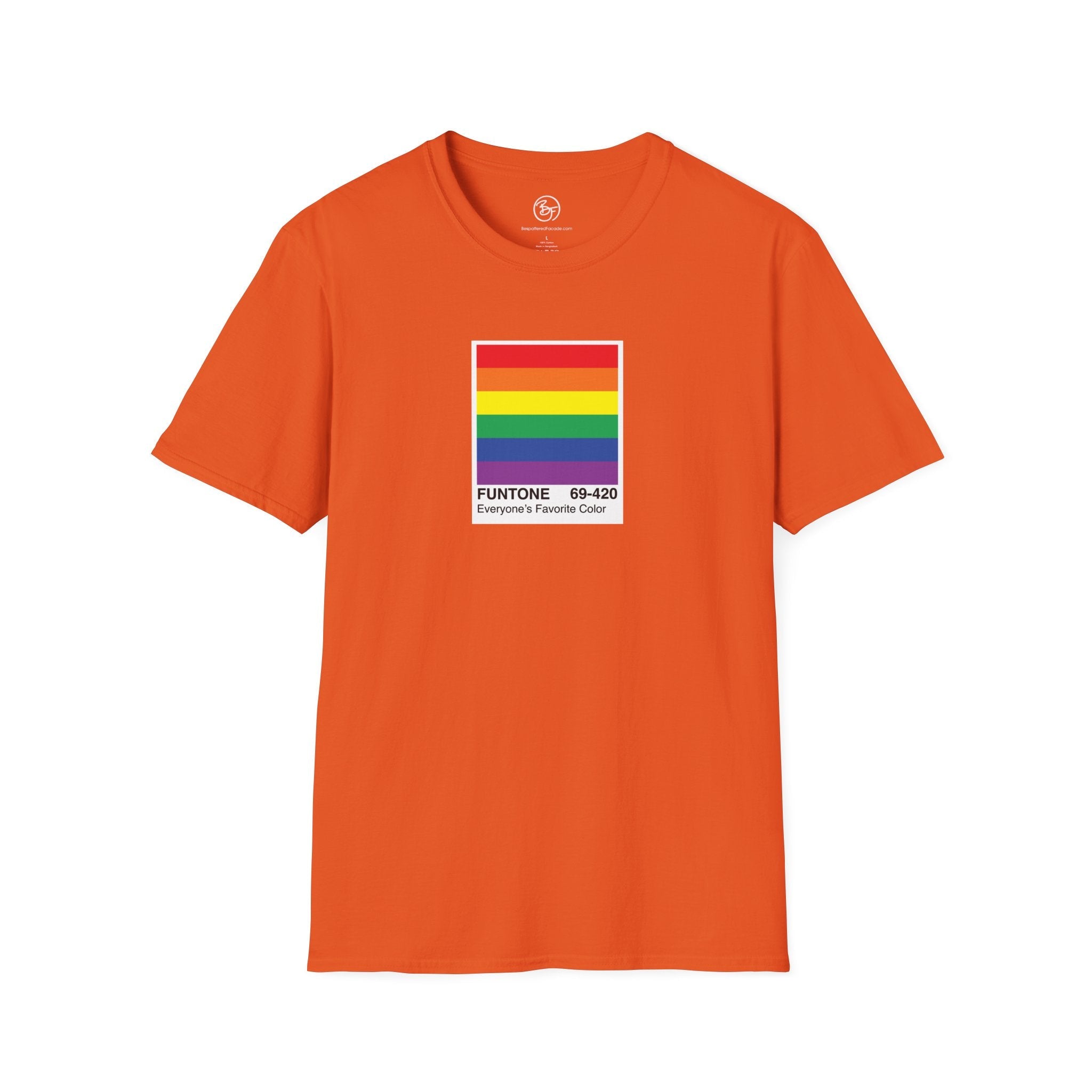 Bespattered Facade Everyone's Favorite Color Rainbow "Funtone" Chip Unisex Softstyle T-Shirt