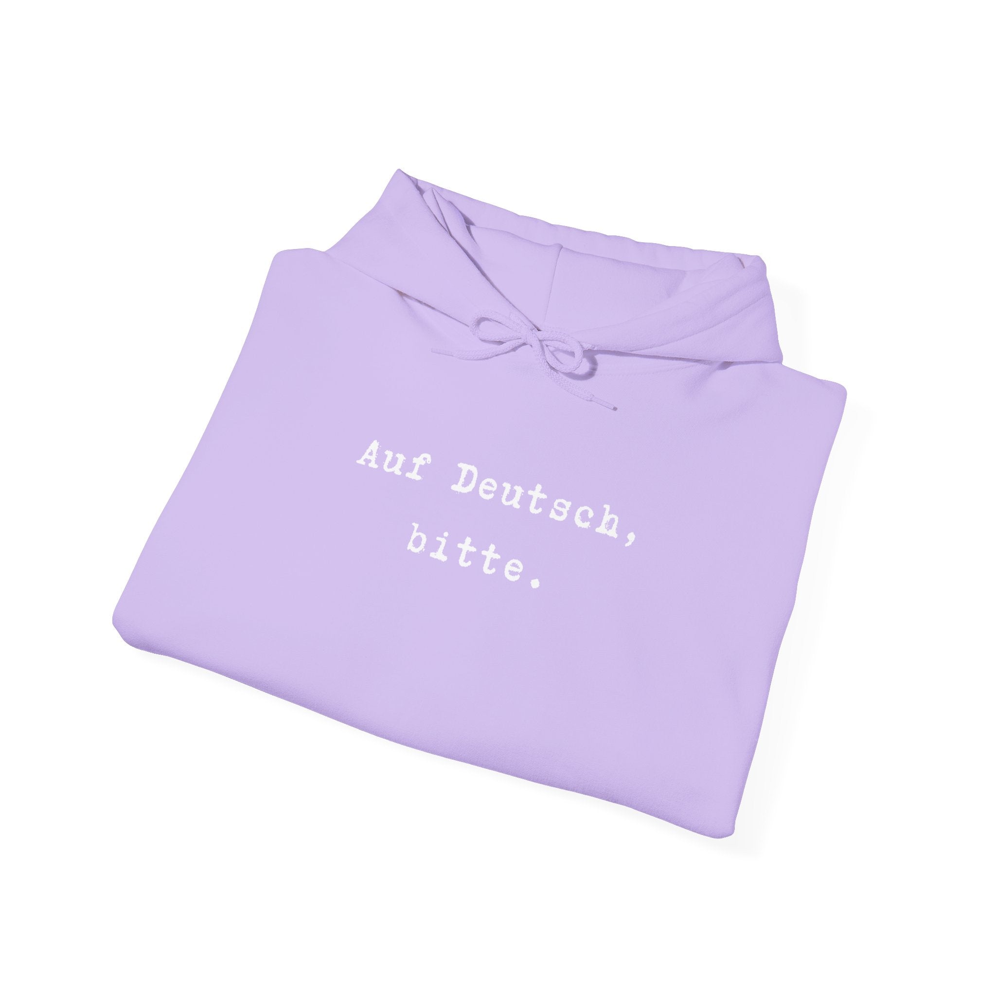 Auf Deutsch bitte Hoodie, Minimal Text Design, German Phrase Pullover