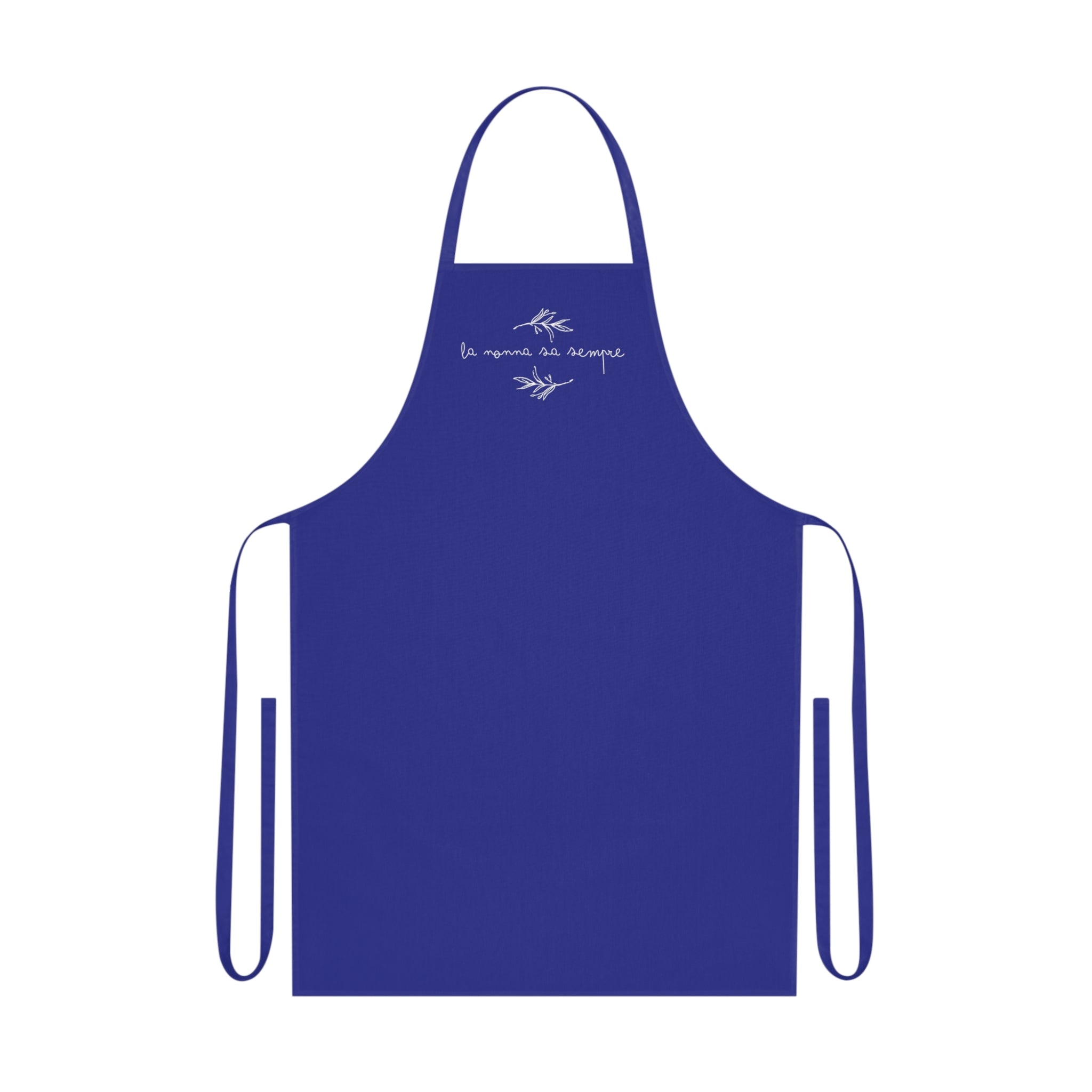 La nonna sa sempre Apron for Italian grandmother, cotton kitchen apron, botanical script design