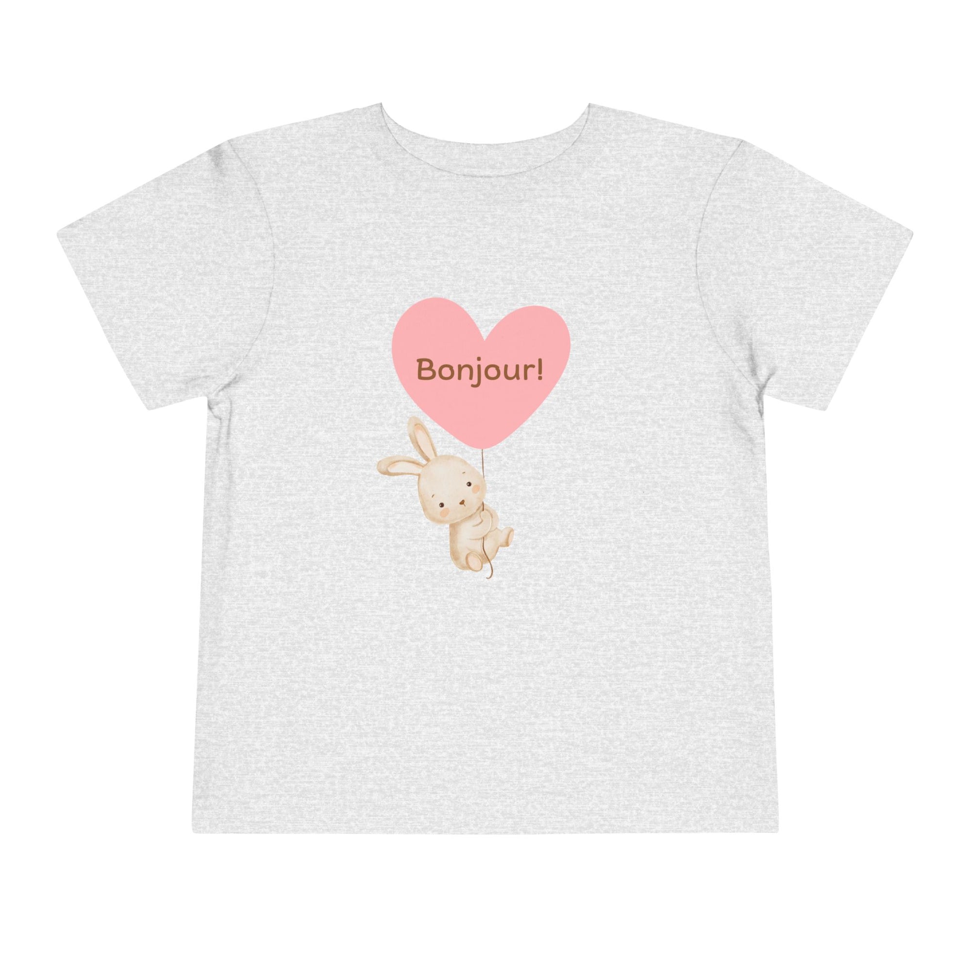 Bonjour Toddler Tee with Bunny & Heart