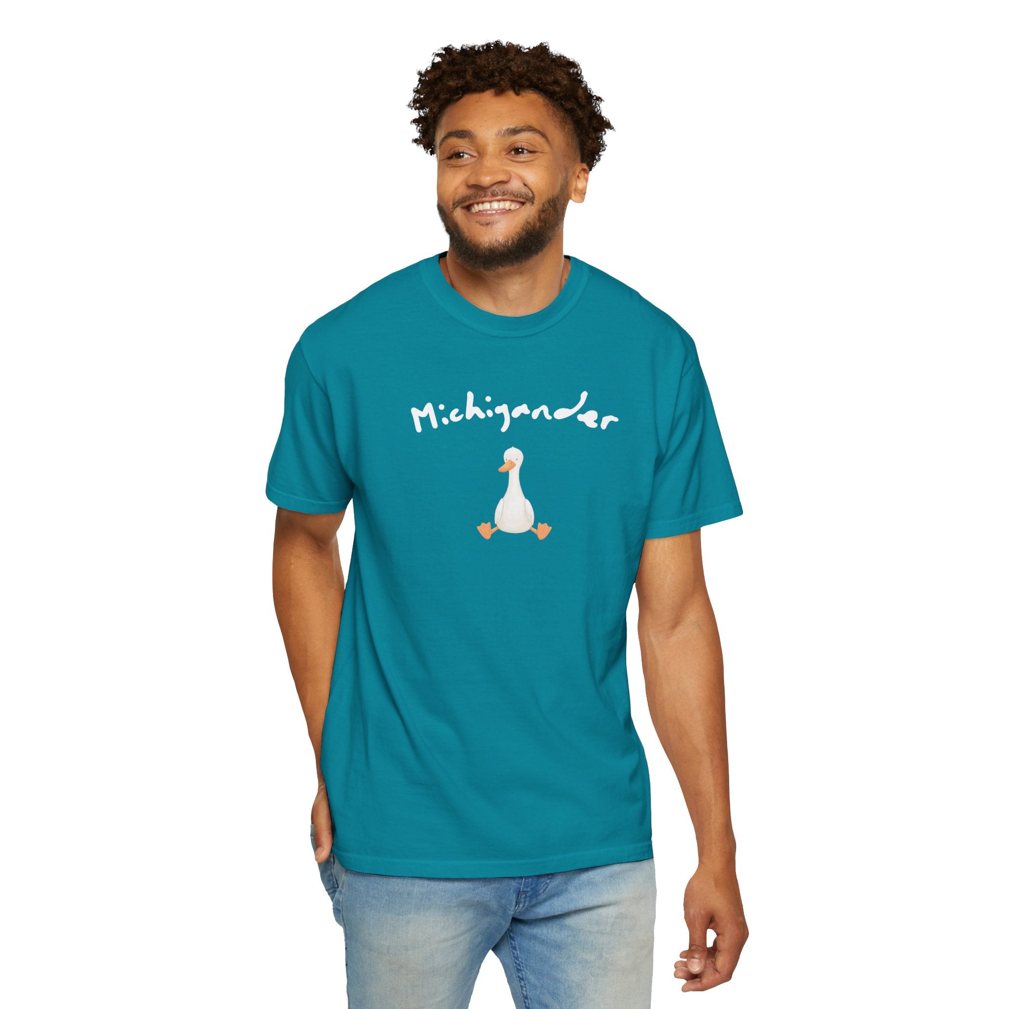 Michigander comfort colors adult tee, silly goose shirt for Michigan residents