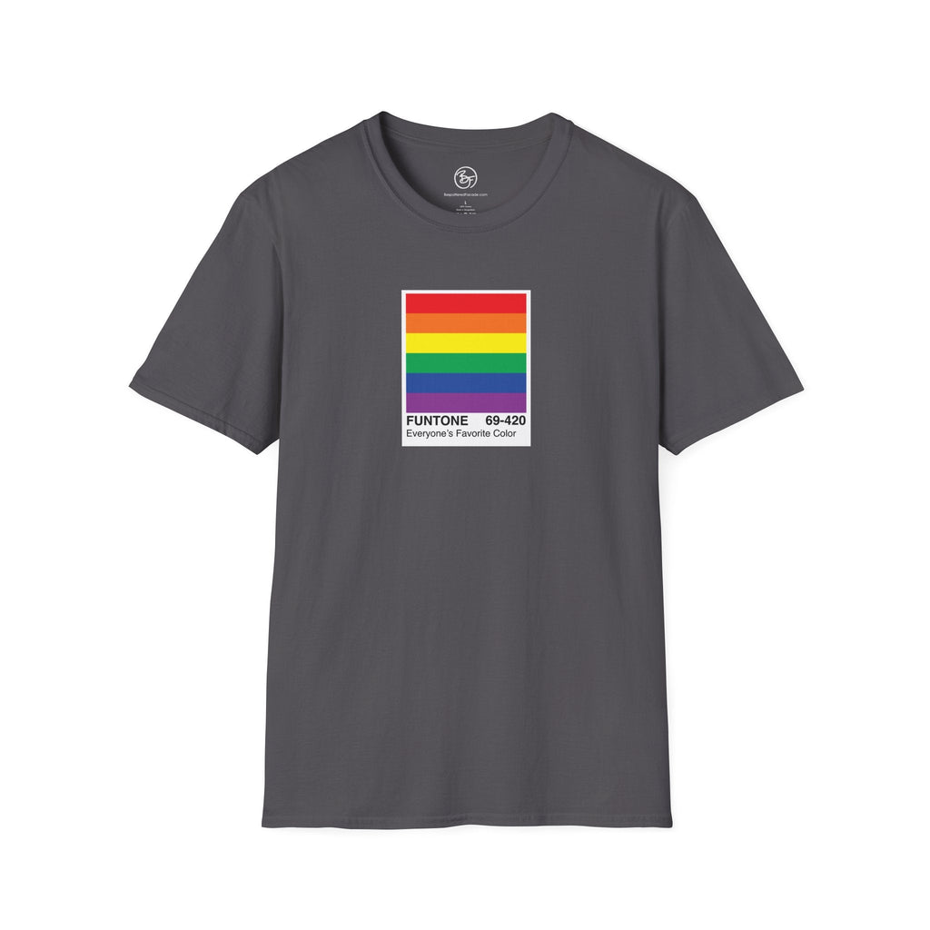 Bespattered Facade Everyone's Favorite Color Rainbow "Funtone" Chip Unisex Softstyle T-Shirt