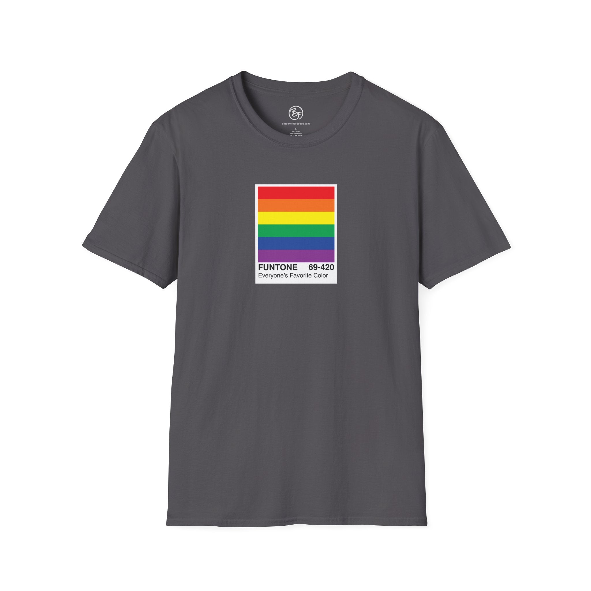 Bespattered Facade Everyone's Favorite Color Rainbow "Funtone" Chip Unisex Softstyle T-Shirt