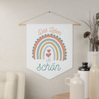 Das Leben ist schön German Rainbow Pennant Wall Art, Positive Affirmation Decor, Children's Room Wall Hanging, Gift for German speakers