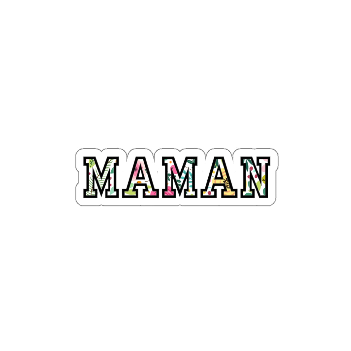 Floral French Maman Die-Cut Sticker