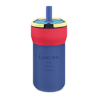 Customized engraved French Kids' name and adjectives Leakproof Straw Tumbler – Personalized Engraved 12oz Spill‑Proof Cup with pixelated font