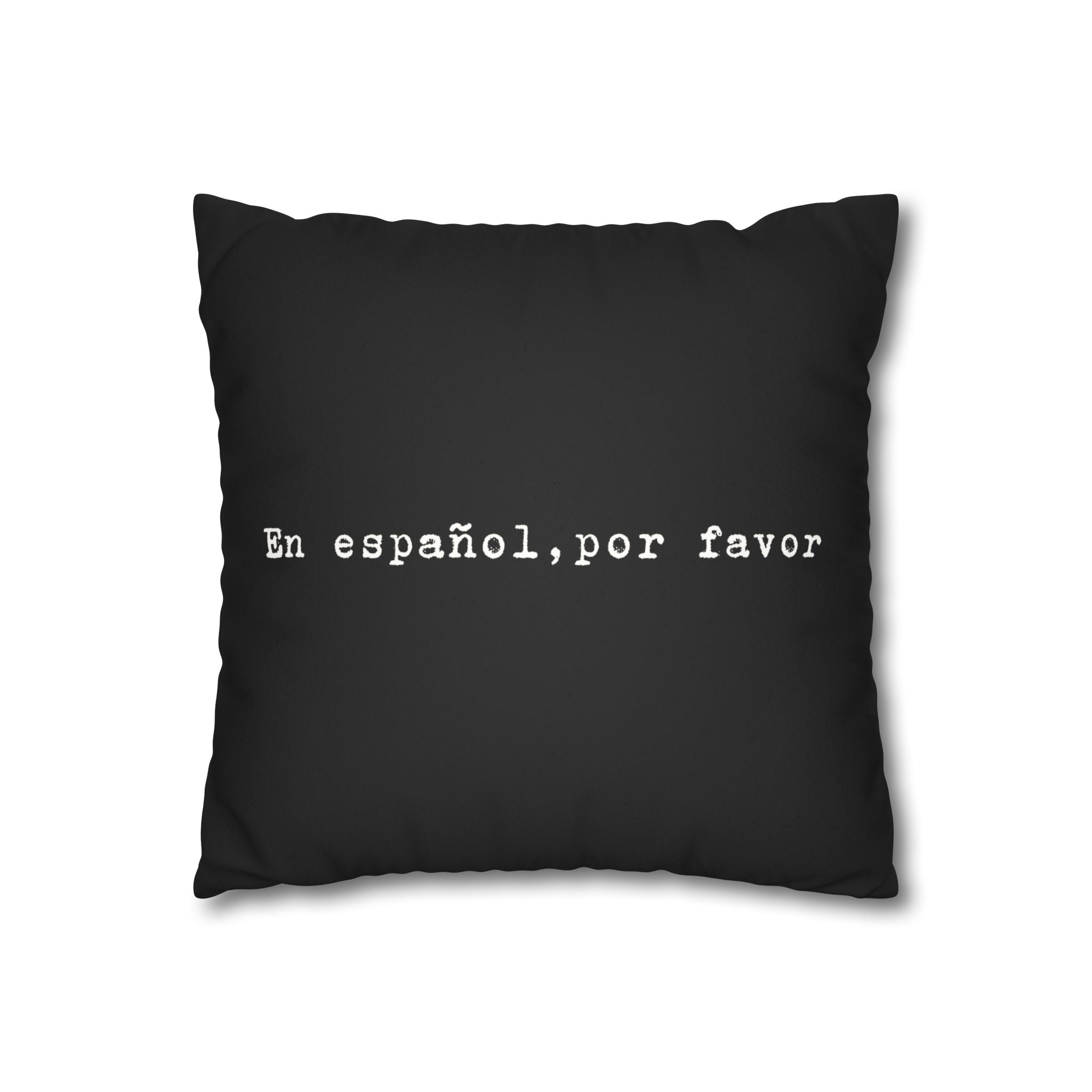 En español, por favor faux suede throw pillow cover