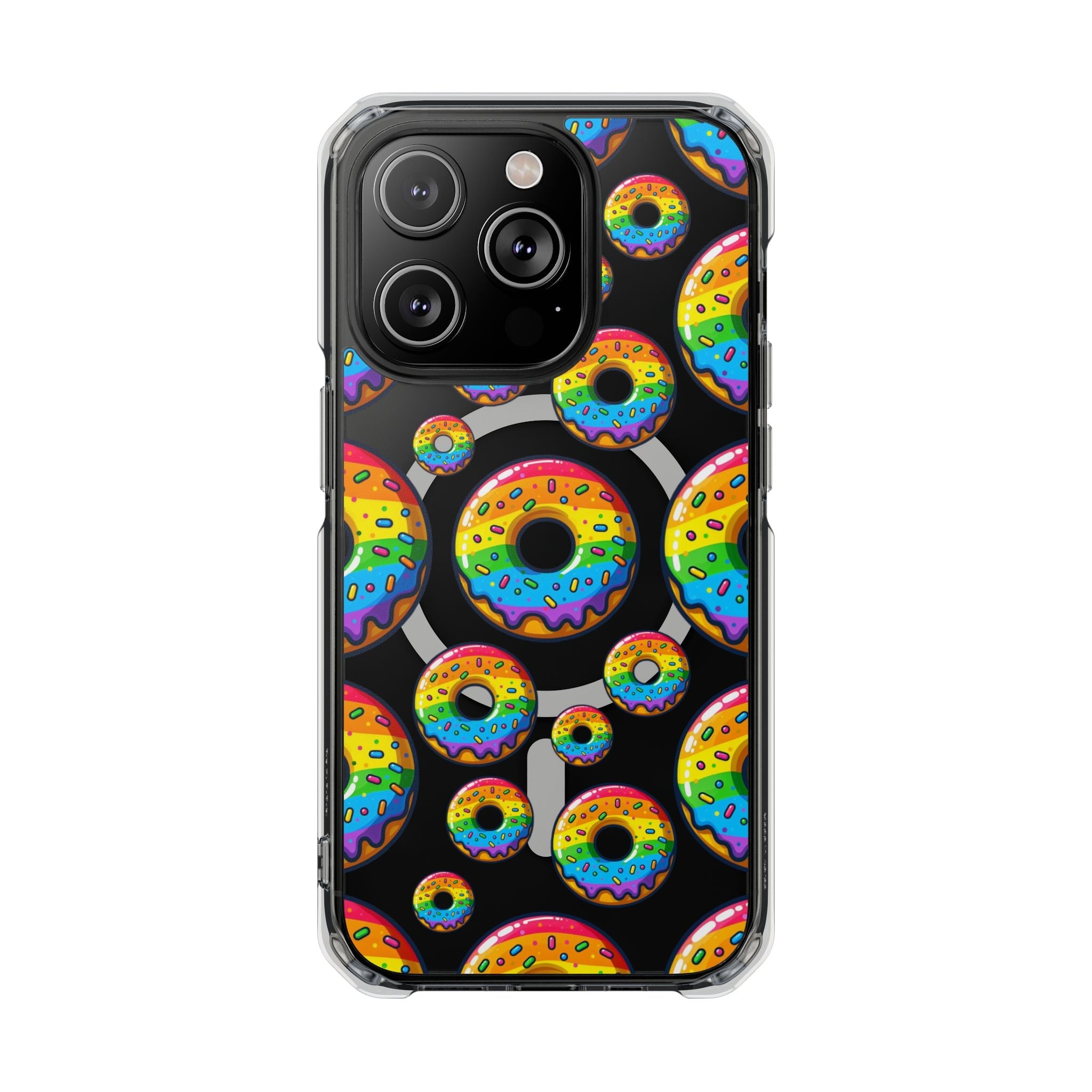 Bespattered Facade Rainbow Sprinkle Donut MagSafe Clear Impact Cases