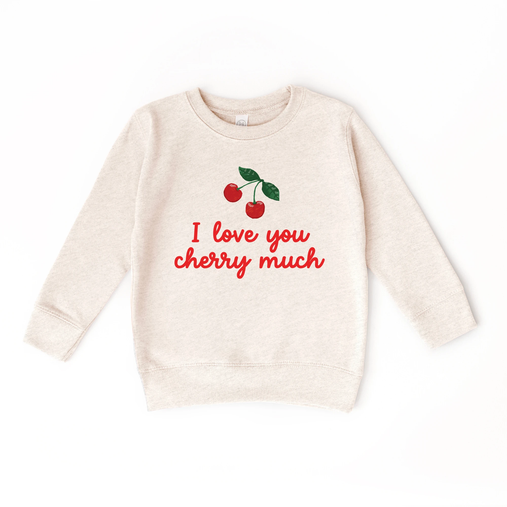 I love you Cherry Much toddler and youth Sweater, Valentine's Day collection by Benny and Ray Apparel