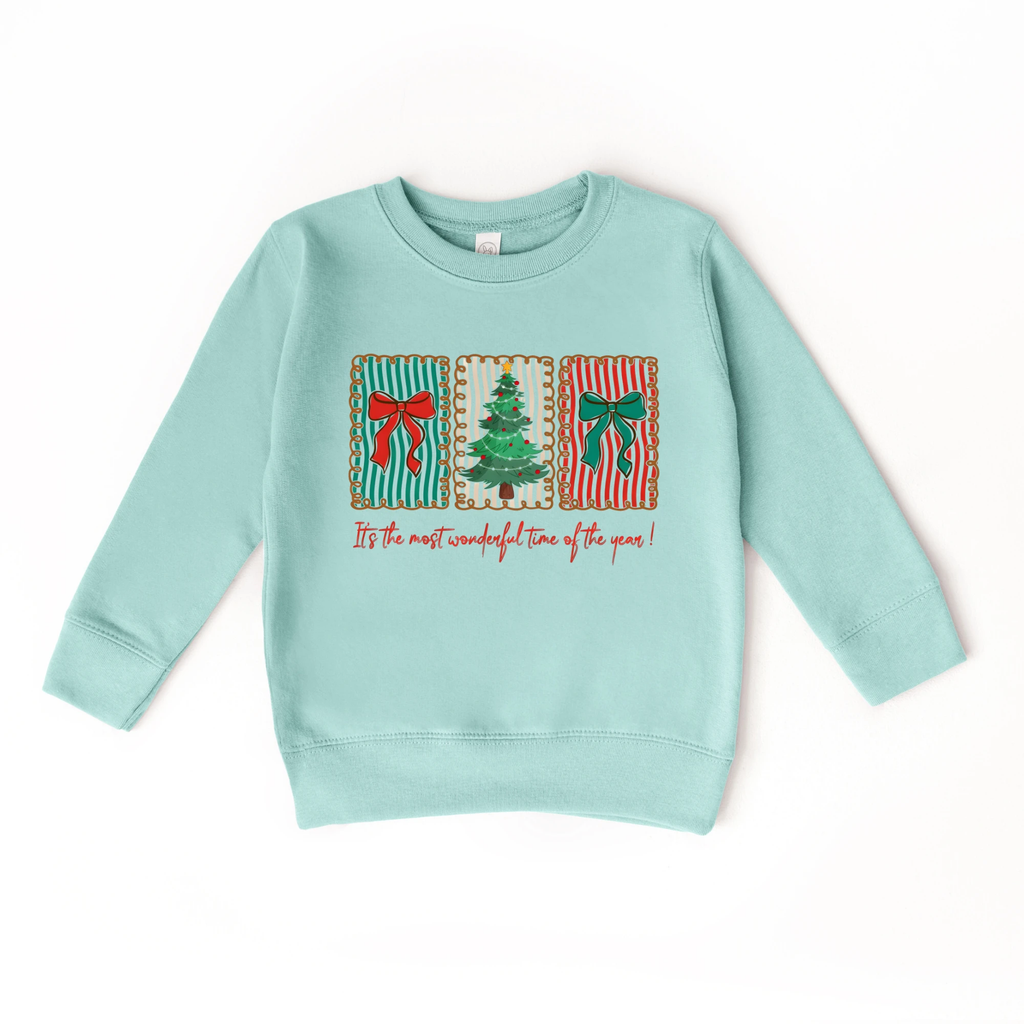 It's the most wonderful time of the Year Stamp toddler and youth Sweatshirt, Christmas collection by Benny and Ray Apparel