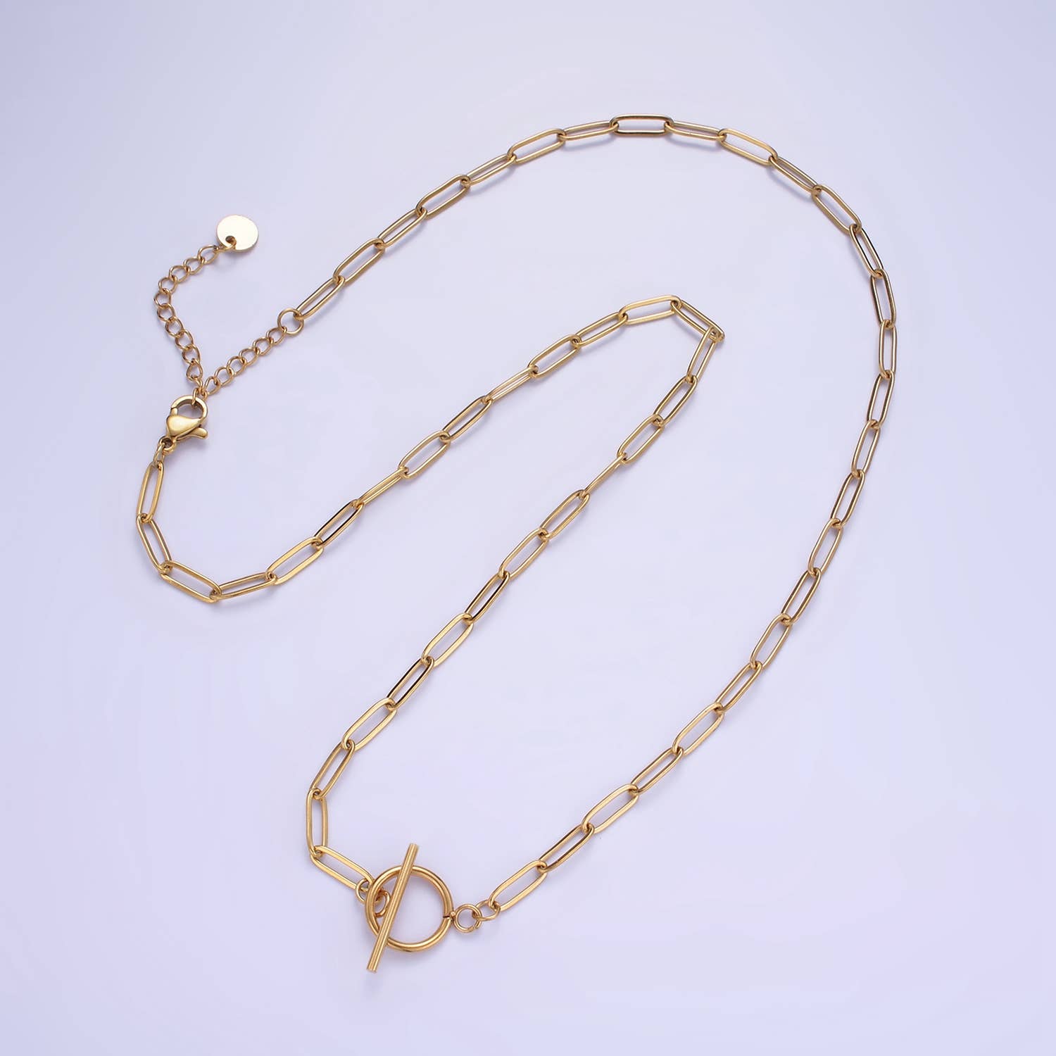 14K Gold Filled Toggle Clasps Paperclip Chain 19" Necklace | Silver or Gold Necklaces La Vie Bien 14K Gold Filled Toggle Clasps Paperclip Chain 19" Necklace | Silver or Gold