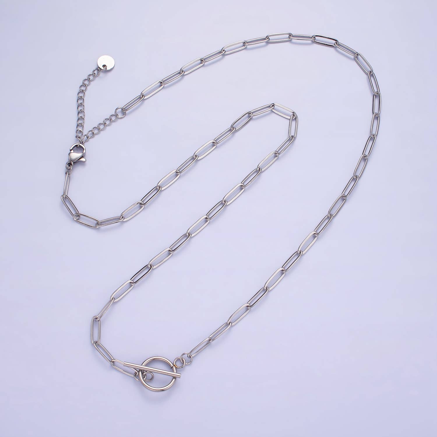 14K Gold Filled Toggle Clasps Paperclip Chain 19" Necklace | Silver or Gold Necklaces La Vie Bien 14K Gold Filled Toggle Clasps Paperclip Chain 19" Necklace | Silver or Gold