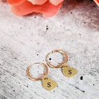14K Gold Initial Endless Hoop Earrings 14K Gold La Vie Bien 14K Gold Initial Endless Hoop Earrings