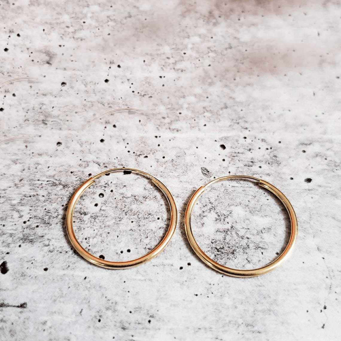 14K Gold Initial Endless Hoop Earrings 14K Gold La Vie Bien 14K Gold Initial Endless Hoop Earrings